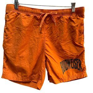 Pacsun‎ Budweiser Swim Trunks Shorts Bathing Suit Orange Drawstring Men's Size L
